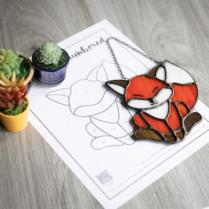 Pattern- Fox Stained Glass Suncatcher