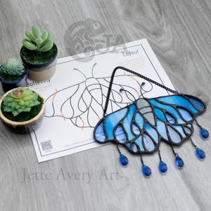 Pattern- Teardrop Butterfly Stained Glass Suncatcher