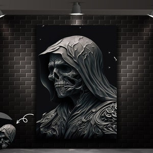 Grim Reaper 2 Steel Cut Out Metal Art Decoration - Laser Wood Shapes