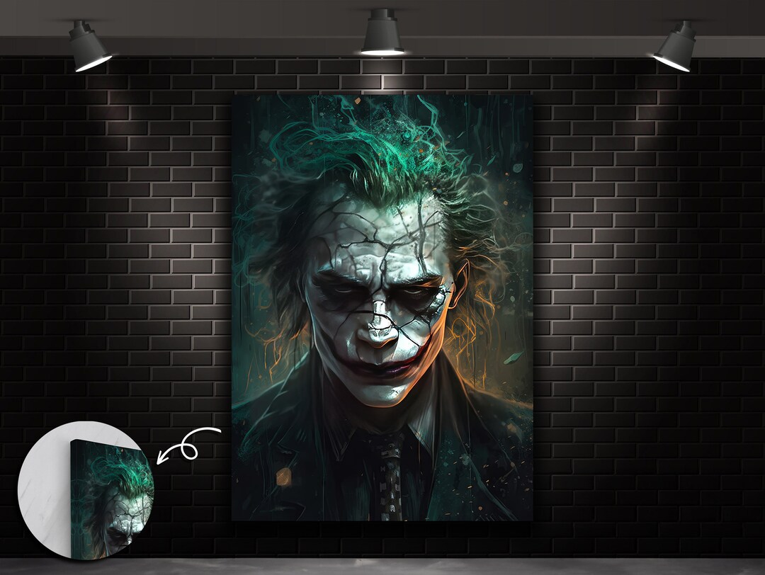 The Joker Canvas Painting Joker Print Joker Wall Art Movie Etsy