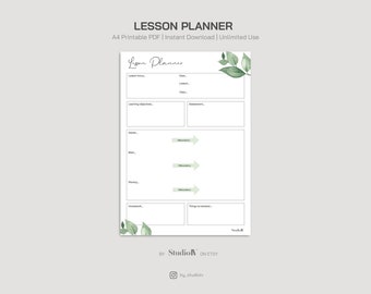 Printable | Lesson Planner | Class Planning | Teacher Plan | School | College | Organiser | Digital Download | PDF