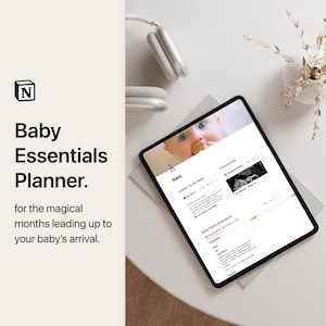 Planificador definitivo para recién nacidos: decoración de guardería, registro y plantilla de noción de planificación de baby shower como regalo para futuros padres