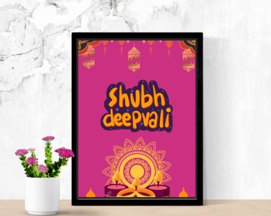 Digital Diwali Art Diwali Wall Art Home Decor Etsy