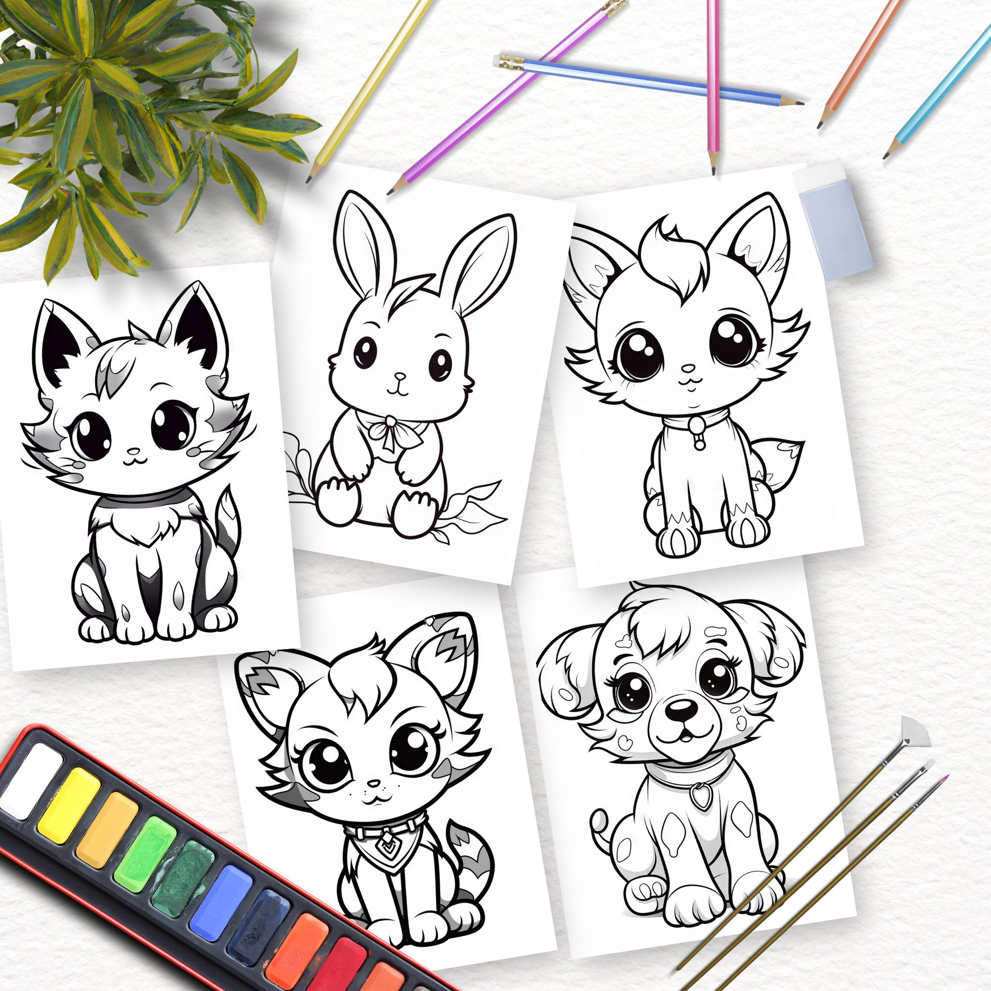 30 Coloring Pages Cute Pets Coloring Pages Printable - Etsy