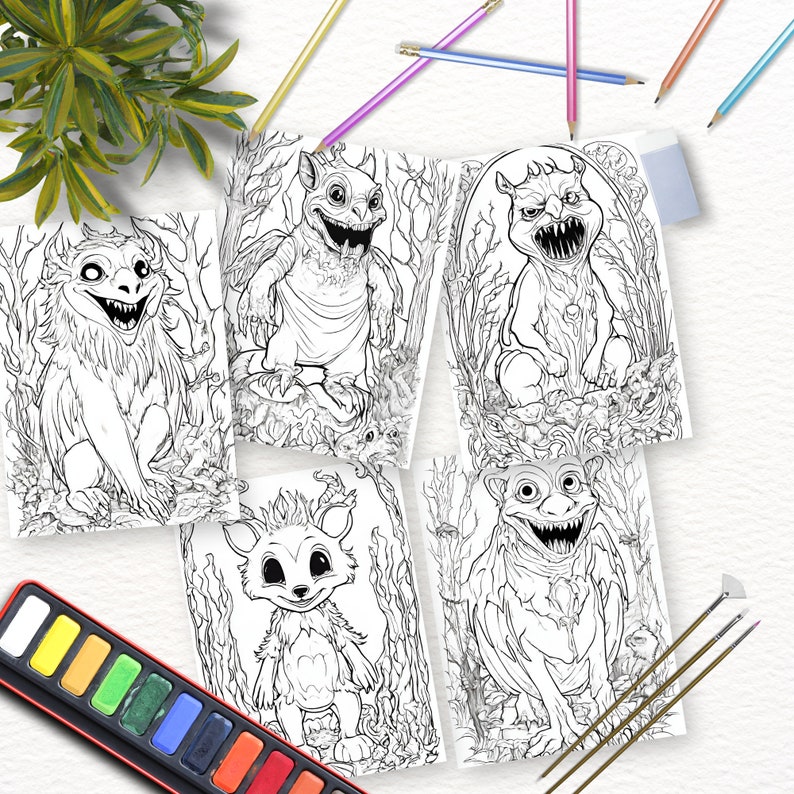 Coloring Pages Fantasy Animals Coloring Activities Instant Etsy