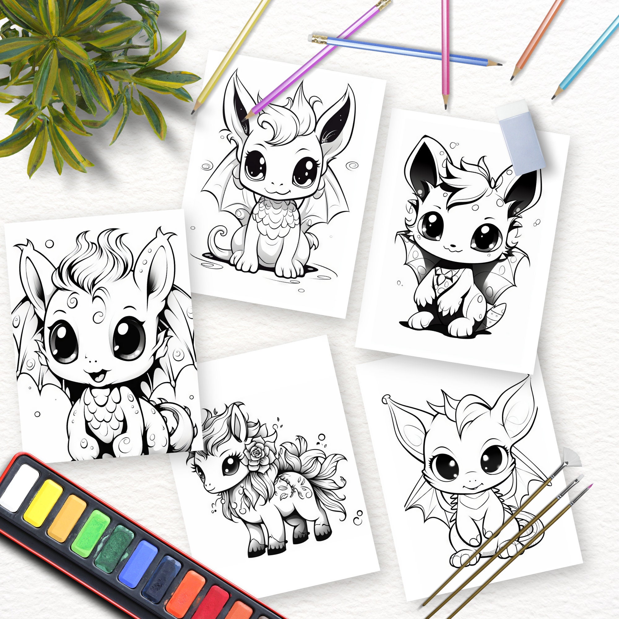 24 Coloring Pages Cute Fantasy Coloring Pages Printable - Etsy