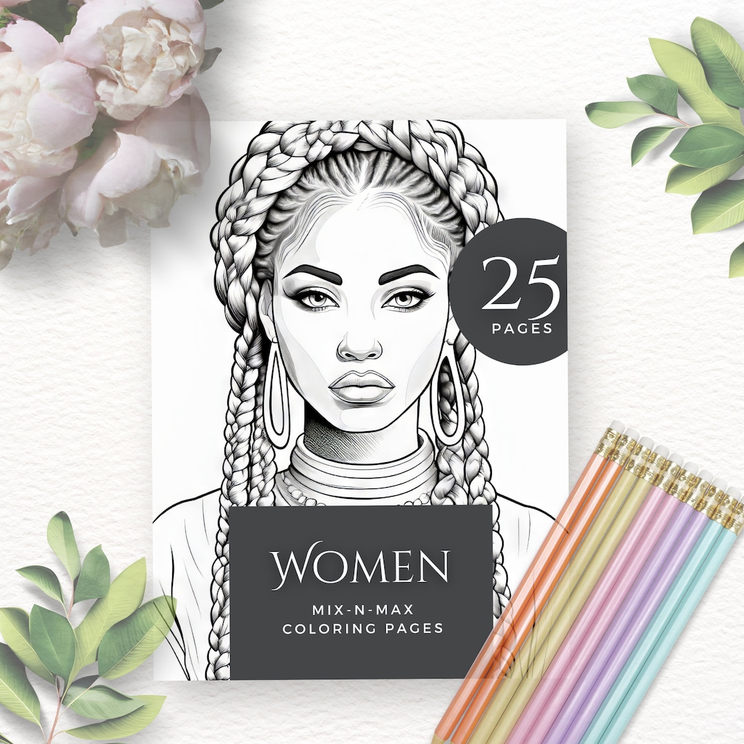 25 Coloring Pages Women Coloring Pages Printable Coloring Etsy