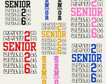 Senior 2026 SVG PNG: Design per sublimazione della laurea (download digitale)