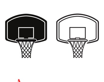 Basketball Hoop Drawing: Bold Black SVG PNG (digital Download