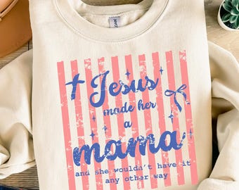 Gesù l'ha resa mamma SVG PNG, design da mamma cristiana civettuola, citazione sulla maternità per sublimazione