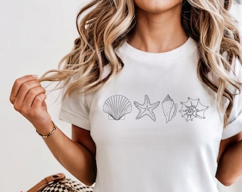 Seashell Shirt Svg, Seashell Shirt Png, Beach Lover, Ocean Lover Gift, Seashell T-Shirt, Summer Vibes Png, Summer Shirt Svg, Summer Svg