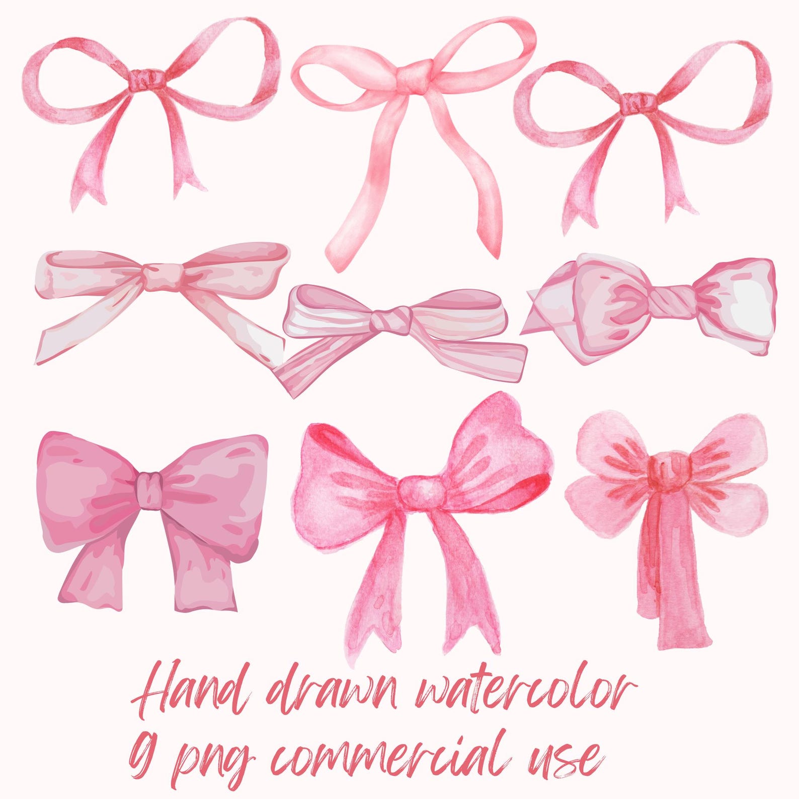 Watercolor Pink Bows PNG, Coquette Clipart (digital Download) - Etsy