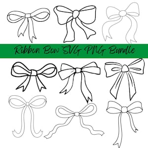 Pacchetto SVG fiocco nastro, SVG nastro, fiocco svg png, fiocco per capelli svg, papillon SVG, clipart fiocco disegnato a mano, illustrazioni fiocco, fiocchi Coquette Svg Png