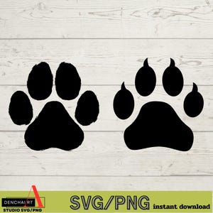 Tiger Paw SVG, Paw Print Svg, Dog Paw Svg, Cat Paw Clipart, poot met klauwen, poten Svg