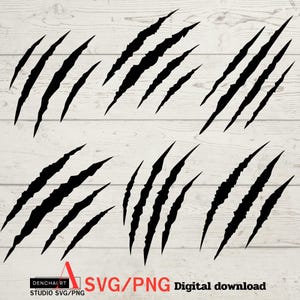 Claw Scratches SVG Bundle: Animal Scratch Cut Files (Digital Download)