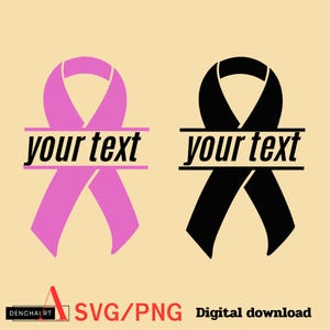 Awareness Ribbon Monogram | Awareness Ribbon Split Name Frame | Cancer Awareness Ribbon svg/png download