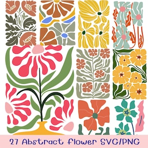 Abstract flower svg and png bundle, danish flower svg, retro flower svg, boho flower svg, floral png, boho floral png svg, groovy flower svg