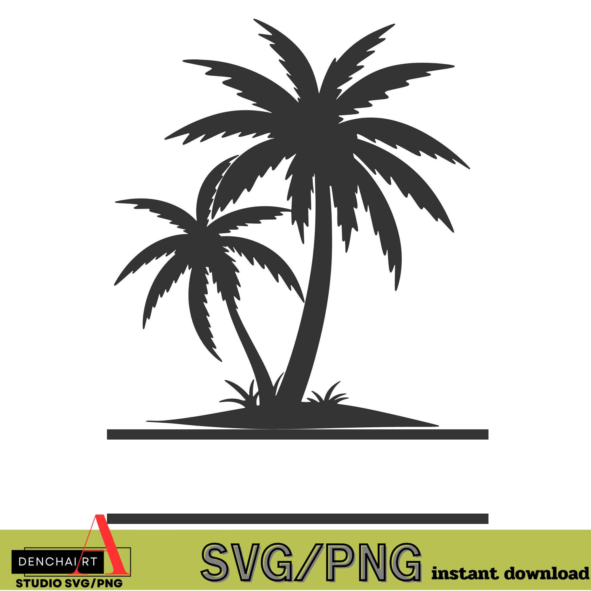 Palm Trees Split Monogram Name Frame - Instant Digital Download - Svg ...