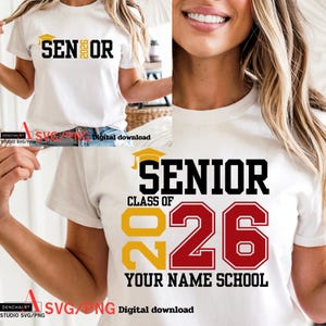 Senior 2026 SVG PNG: Graduation Shirt Design (Digital Download