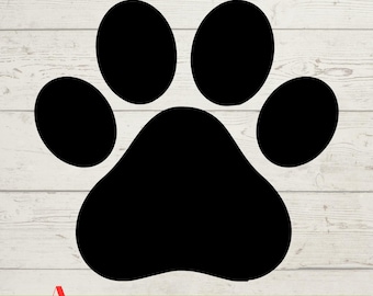 Paw Print SVG: Dog Cat Silhouette Cut File - Pet Memorial