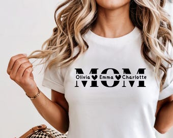 Mom Svg Png, Mom Split Monogram Svg, Mother's Day Gift Svg, Add Name Svg, Mom Cut File, Mom Shirt Sublimation Design, Digital Download