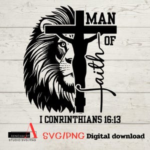 Man of God Svg, Man of Faith Svg, Jesus Svg, Cross Svg, God Svg, Religious Svg, Cricut, Silhouette Cameo, Vector File, Clipart, Png, Dxf