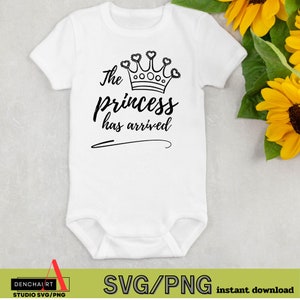 Princess Arrival SVG: Baby Girl Nursery Crown Clipart (Digital Download