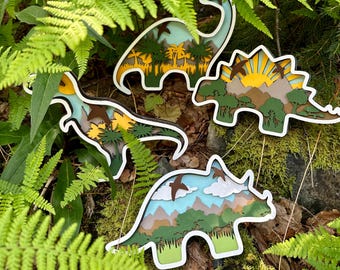 Collection of 4 dinosaur colouring kits