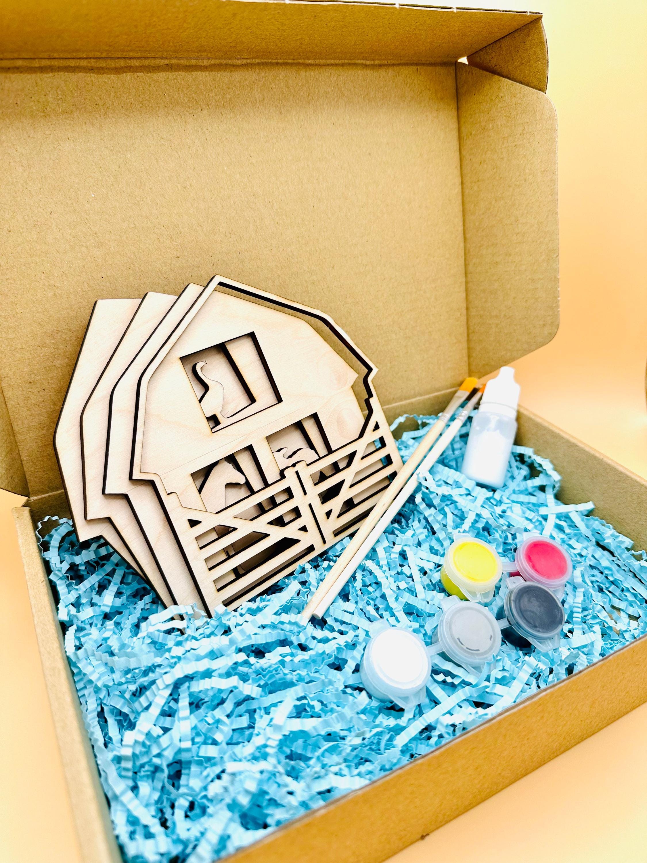 Wooden Farm Animals Craft Kit for Kids | Barnyard Art Activity | Paint ...
