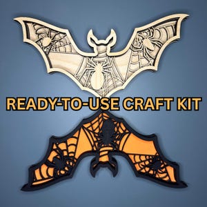 Wooden Craft Kit Halloween Bat Colouring Mini Kit – Spooky DIY Craft – Halloween Gift Idea | Glue, Paints & Brushes Included – Personalized