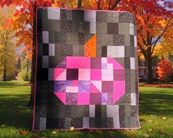 Halloween Pumpkin Quilt Pattern PDF: Modern Fall Decor (63x70 Throw Size) (Digital Download