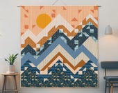 Mountain Range Quilt Pattern PDF: Modern Geometric Patchwork (Digital Download)