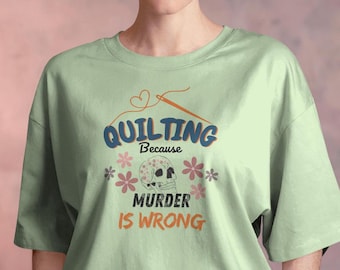 Funny Quilting SVG – "Murder Is Wrong" Sewing Design (Digital Download)