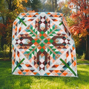 Crown Quilt Pattern PDF | Modern Geometric Quilt Design | Beginner-Friendly Quilt Guide | Instant Download