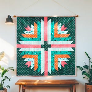 Modern Compass Star Quilt Pattern: Beginner Friendly (PDF Download, 72x72in