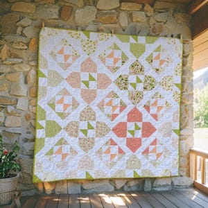 Coastal Breeze Quilt Pattern PDF | Modern Geometric Quilt Design | Beginner-Friendly Sewing Pattern | Magic 8 HST Method | Instant Download