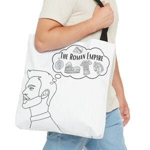 Herren Tasche, Geschenk für Männer, lustige Tasche, trendy Roman Empire Tasche, trendy Spruch Tasche, Thinking About the Roman Empire Tasche, lustiges Geschenk