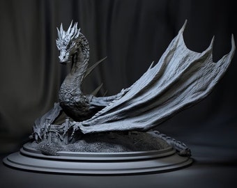 Fichier STL haute qualité Smaug, fichier STL d'impression numérique 3D pour imprimantes 3D, personnages de films, jeux, figurines, diorama 3D