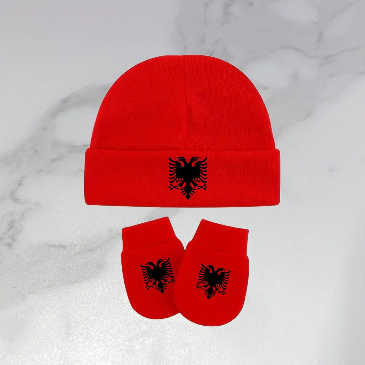 Baby Set Beanie Baby Hat and Gloves Albania Shqipëria 06 Months Etsy