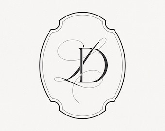 Paar MONOGRAM ingebed in embleem, gepersonaliseerd digitaal monogram, kant-en-klaar logo-ontwerp voor paar, aangepast huwelijksmonogram gemaakt van initialen