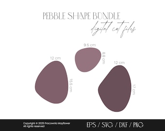 Pebble shapes bundle set, Wedding invite template, SVG digital cut files, Stone shape, Cobblestone shape, Irregular shape