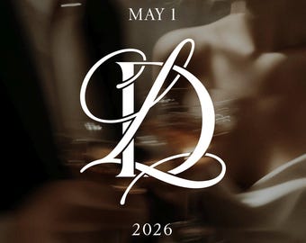 Paar MONOGRAM voor bruiloft, gepersonaliseerd elegant digitaal monogram, kant-en-klaar logo-ontwerp voor paar, aangepast huwelijksmonogram gemaakt van initialen