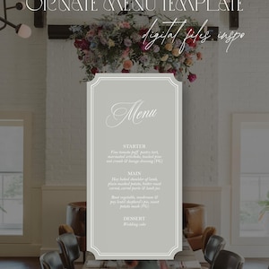 Ornate wedding menu digital files, Vintage romantic menus frame, Ornate shapes, SVG cut files, Marquee borders, Decorative frame, Old money image 9