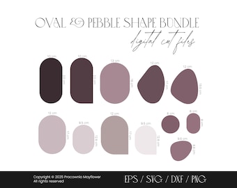 Oval & pebble shape bundle set, SVG digital cut files, Double arch shape, Wedding invitation, Save the date design, Menu card template