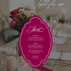 Ornate wedding menu digital files, Vintage romantic menus frame, Ornate shapes, SVG cut files, Marquee borders, Decorative frame, Old money image 4
