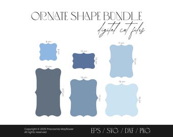 Ornate shapes, Digital files bundle, Bracket scallop frames, Ornate borders, Decorative frames, Old money, Marquee borders, SVG cut files