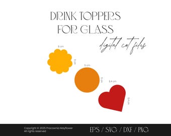 Drinktoppers voor digitaal bestand bundel glas, bloemblaadje, cirkelvorm, lippenvorm, vormen dranklabels, glazen naamplaatjes gemonteerd met stift