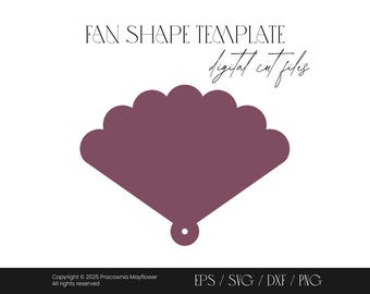 Fan blank digital file, Scalloped edge, Petal shape, Church wedding program, Order of the day, Menu template, Paddle hand fan, Flower shape
