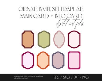 Ornate wedding invite template, Ornate shapes digital files, SVG cut files, Ornate frames, Marquee borders, Decorative frames, Vintage frame