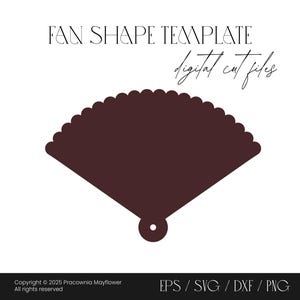 Fan blank digital file, Scalloped edge, Petal shape, Church wedding program, Order of the day, Menu template, Paddle hand fan